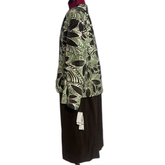 NWT Kasper Skirt Suit 100% Silk Size 16 Forest Multi 2-Piece Set Blazer & Skirt - Picture 14 of 16